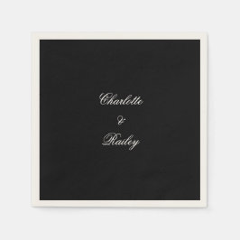Guardanapo De Papel Casamento Negro e Branco