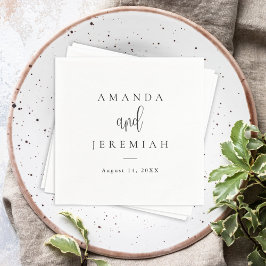 Guardanapo De Papel Casamento Negro e Branco da Caligrafia Moderna Ele