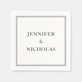 Guardanapo De Papel Casamento Negro E Branco Elegante