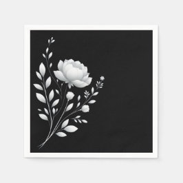 Guardanapo De Papel Casamento Negro e Branco Elegante Moderno