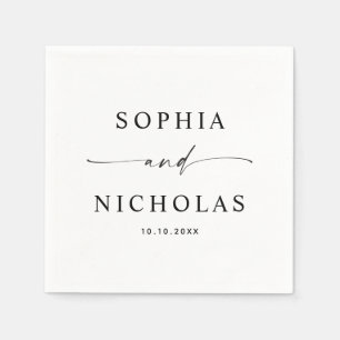 Guardanapo De Papel Casamento Negro e Branco minimalista   Script Mode