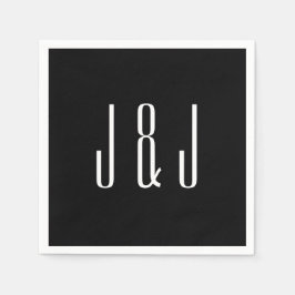 Guardanapo De Papel Casamento Negro Plano Moderno