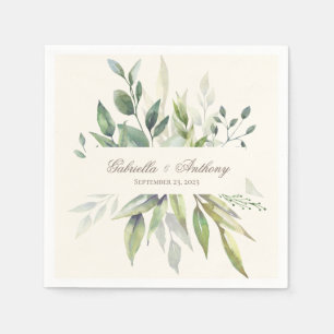 Guardanapo De Papel Casamento Neutro Rustic Eucalyptus Watercolor