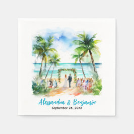 Guardanapo De Papel Casamento no Casamento das Aquarelas da Praia