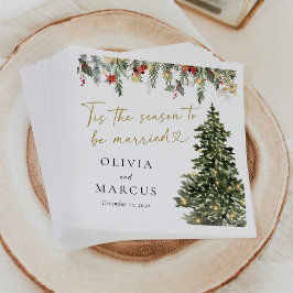 Guardanapo De Papel Casamento no inverno das Luzes das Árvores do Boho
