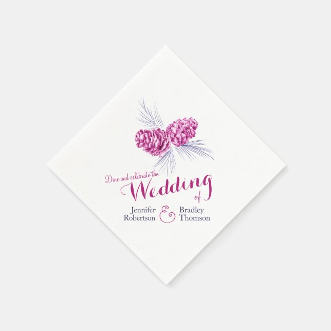 Guardanapo De Papel Casamento no inverno de pinho azul-de-cabra (Canto)