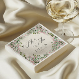 Guardanapo De Papel Casamento no Jardim Elegante Rosa