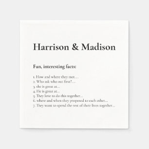 Guardanapo De Papel Casamento Nomes Serif Casal Papel Fatos Diversos N