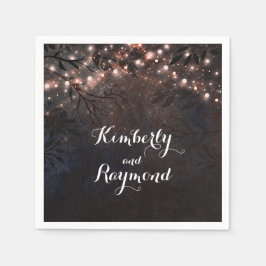 Guardanapo De Papel Casamento Noturno Da Rústica rosa Dourada