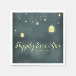 Guardanapo De Papel Casamento Noturno de Verão em Potes de Mason
