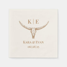 Casamento Ocidental Elegante Personalizado Napkins