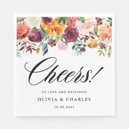 Guardanapo De Papel Casamento outono de Autumn Blooms Garland