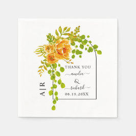 Guardanapo De Papel Casamento outono de flores, arcos e monogramas