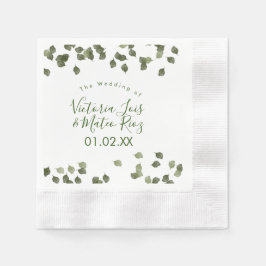 Guardanapo De Papel Casamento outono de outono de Watercolor Leaf Gree