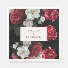 Guardanapo De Papel Casamento outono Romântico preto e vermelho