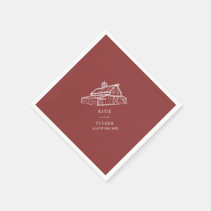 Guardanapo De Papel Casamento outono Vermelho Com Muita Fazenda Russo