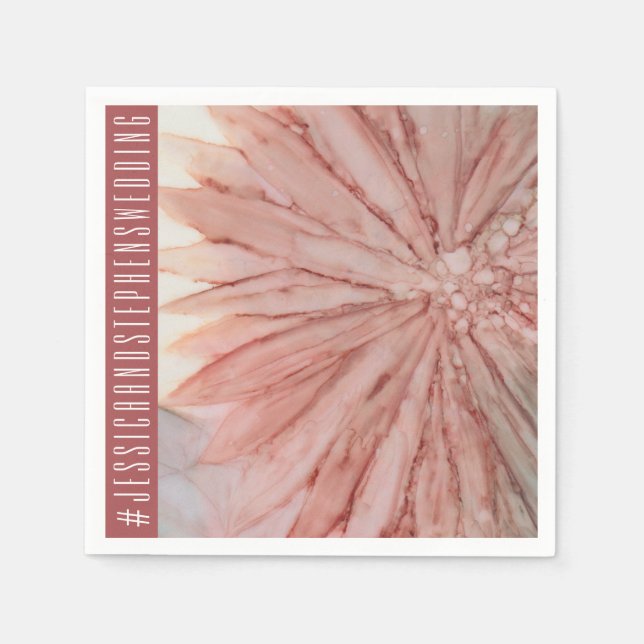 Guardanapo De Papel Casamento Padrão Napkin Pinks e Lavandas adoráveis (Frente)