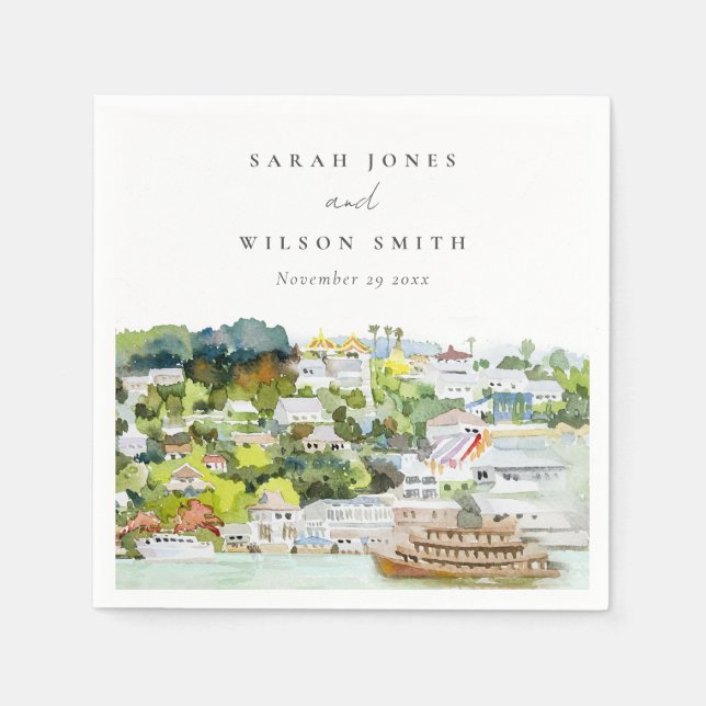 Guardanapo De Papel Casamento paisagístico do Cruise do Elegant River (Frente)