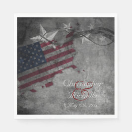Guardanapo De Papel Casamento Patriótico de Bandeira e Estrelas Americ