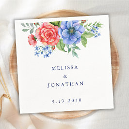 Guardanapo De Papel Casamento Patriótico Vermelho Branco Azul 4 de jul