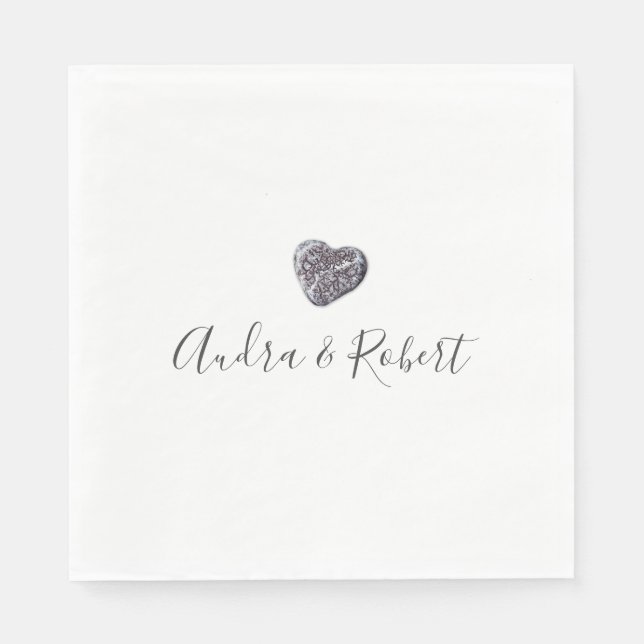 Guardanapo De Papel Casamento Pebble Heart Discovery (Frente)