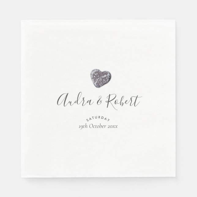 Guardanapo De Papel Casamento Pebble Heart Discovery (Frente)