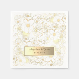 Guardanapo De Papel Casamento Personalizado a Ouro