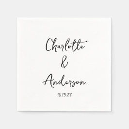 Guardanapo De Papel Casamento Personalizado Branco Escrito Manuscrito