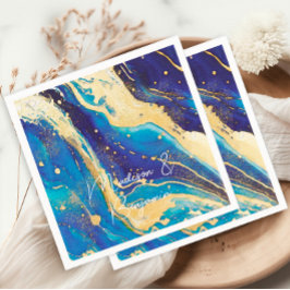 Guardanapo De Papel Casamento Personalizado Colorido Dourado abstrato