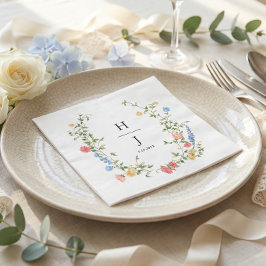 Guardanapo De Papel Casamento Personalizado com Flor Silvestre Elegant