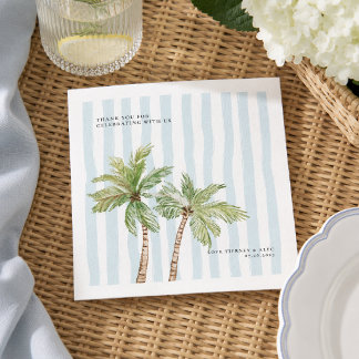 Guardanapo De Papel Casamento Personalizado com Palmeira Costeira