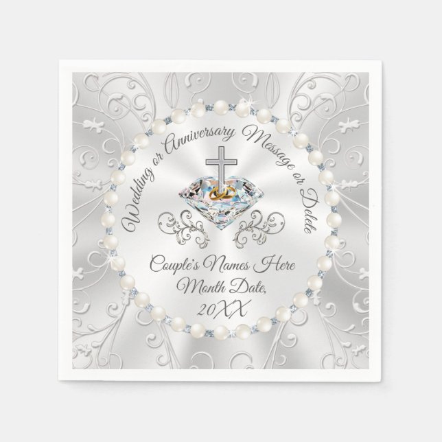 Guardanapo De Papel Casamento Personalizado Cristão Napkins (Frente)