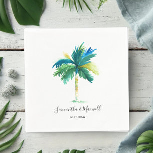 Guardanapo De Papel Casamento Personalizado da Árvore Tropical Palm