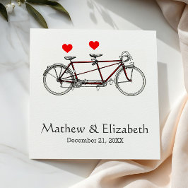 Guardanapo De Papel Casamento Personalizado Da Bicicleta De Bicicleta 