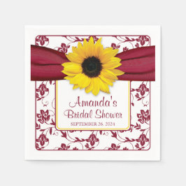 Guardanapo De Papel Casamento Personalizado da Borgonha Amarela