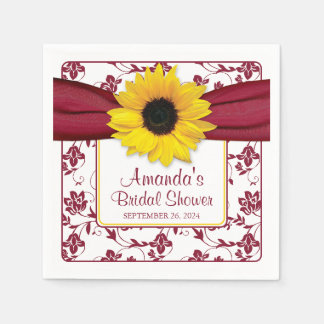 Guardanapo De Papel Casamento Personalizado da Borgonha Amarela