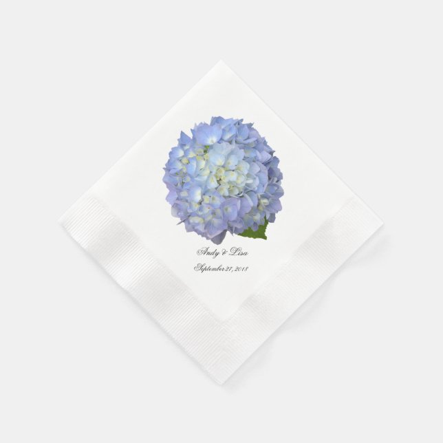 Guardanapo De Papel Casamento Personalizado da Hydrangea da Lua Azul (Canto)