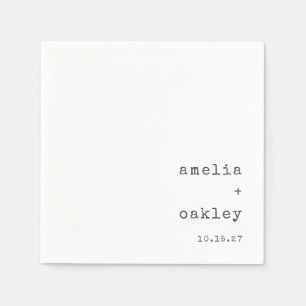 Guardanapo De Papel Casamento Personalizado da Máquina de Letras Minim