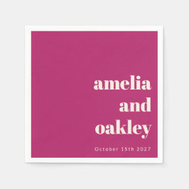 Guardanapo De Papel Casamento Personalizado De Berry Minimalista Negri