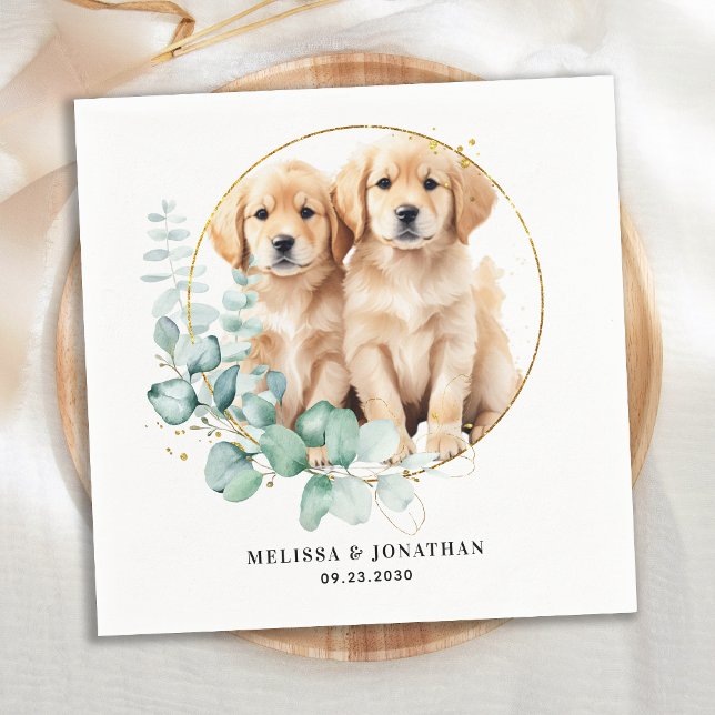 Guardanapo De Papel Casamento Personalizado De Cachorro De Pet De Retr (Criador carregado)