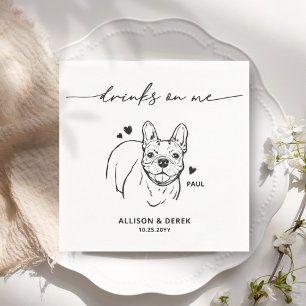 Guardanapo De Papel Casamento Personalizado de Cachorro Francês