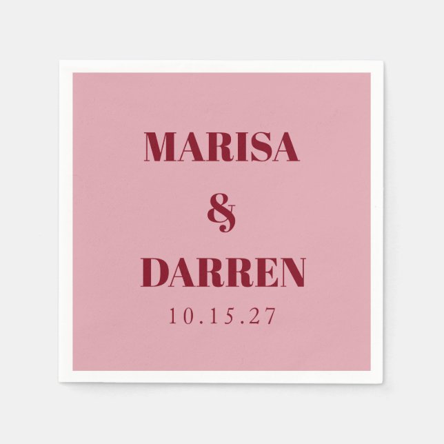 Guardanapo De Papel Casamento Personalizado De Cor Vermelha Branca Com (Frente)