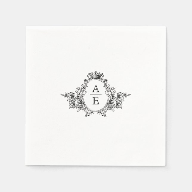 Guardanapo De Papel Casamento Personalizado de Crest do Monograma Bran (Frente)