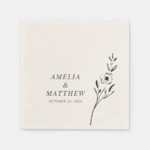 Casamento Personalizado De Desenho Floral Minimali