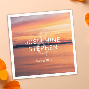 Guardanapo De Papel Casamento Personalizado De Fotografia Sunset Laran
