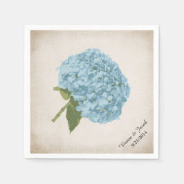 Guardanapo De Papel Casamento Personalizado de Hydrangea Azul Napkins