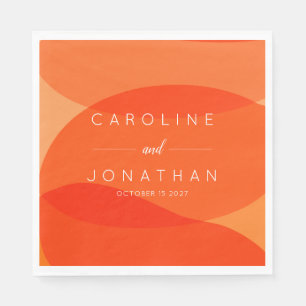 Guardanapo De Papel Casamento Personalizado de Laranja Abstrato Chic C
