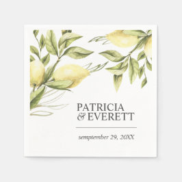 Guardanapo De Papel Casamento personalizado de Lemons e Leaves Boho