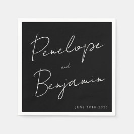 Guardanapo De Papel Casamento Personalizado de Manuscrito Moderno Pret