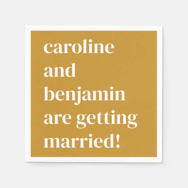 Guardanapo De Papel Casamento Personalizado de Negrito Moderno e Moder (Frente)